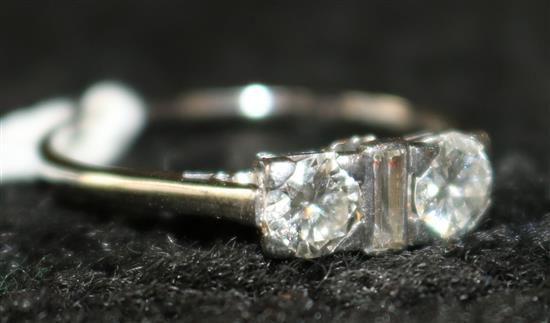 Platinum 3 stone diamond ring